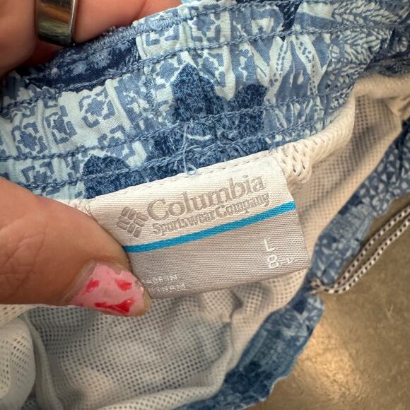 Vintage Y2K Columbia Beach Summer Tropical Fish Blue Swim Trunks Large Lined - Picture 4 of 7